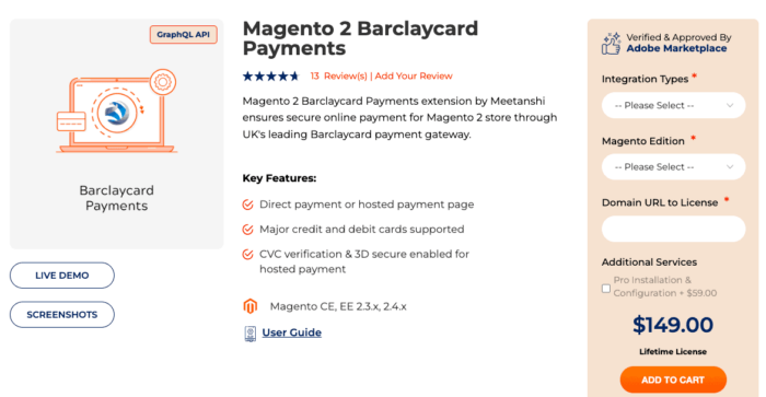 Magento 2 Barclaycard Payments Extension