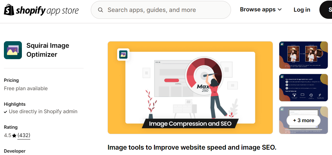 Squirai Image Optimizer - Shopify app for image watermark