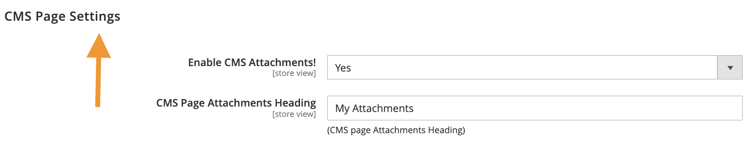 Configure cms page settings for product attachments