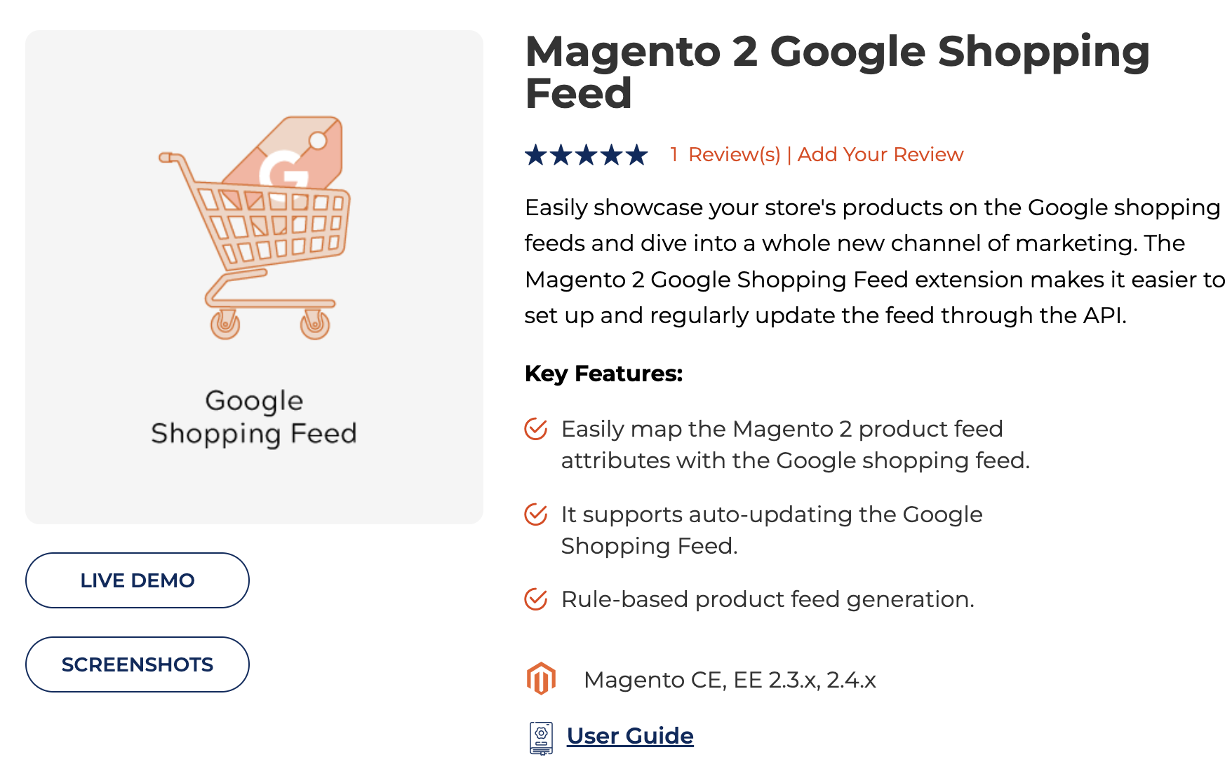 Magento 2 google shopping feed extension by Meetanshi
