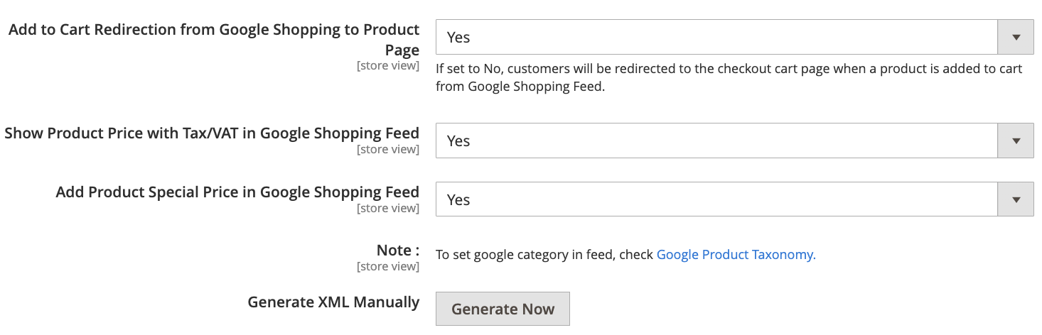 Magento 2 google shopping feed extension configuration 2