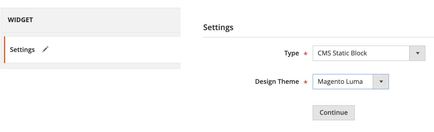 new widget settings