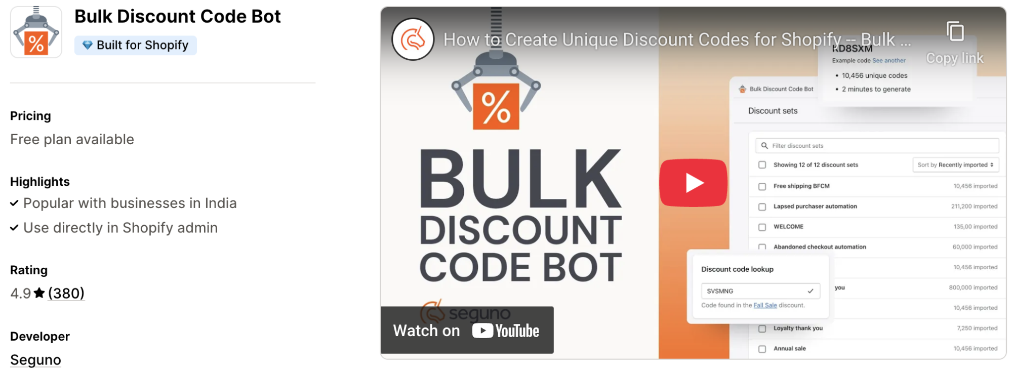 Bulk Discount Code Generator