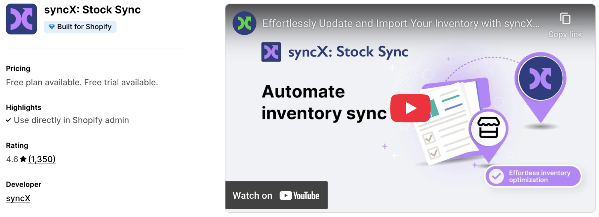 syncX Stock Sync