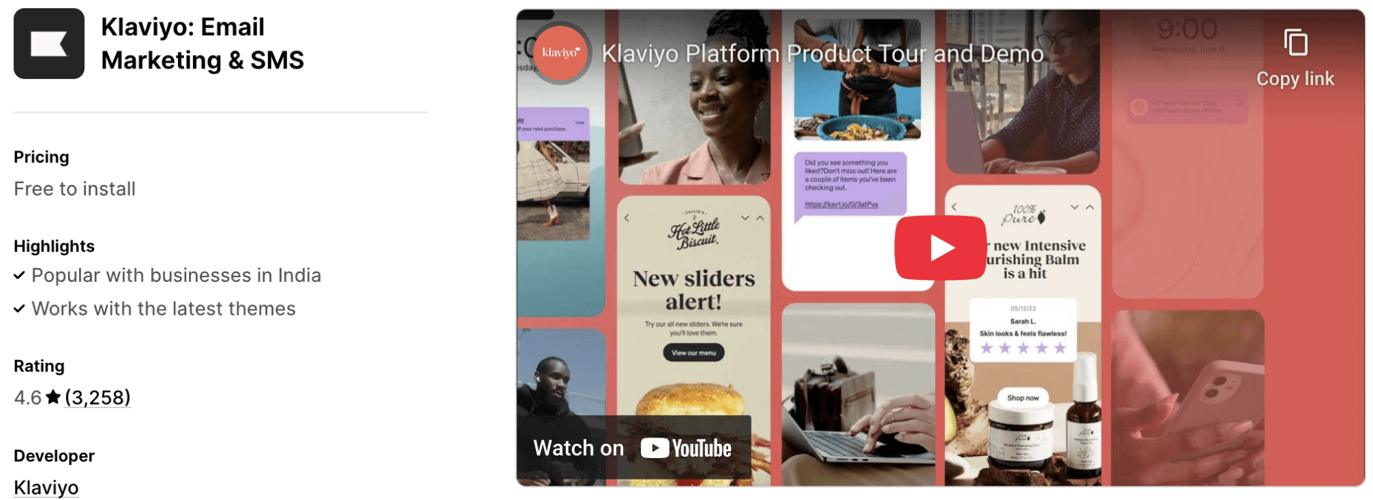 Klaviyo Email Marketing SMS