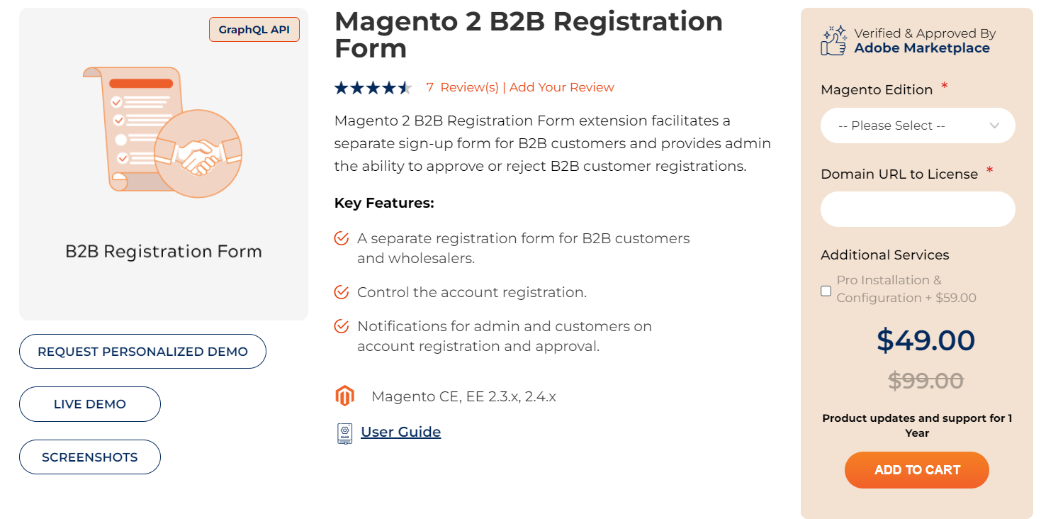 Magento 2 B2B Registration Form
