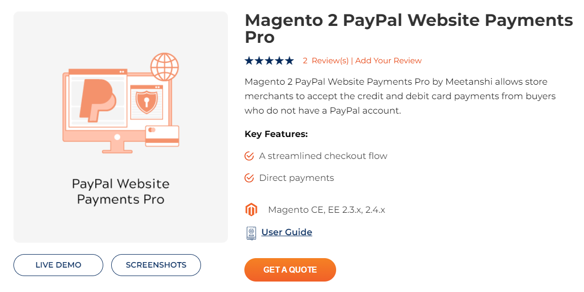 Magento 2 PayPal Website Payments Pro Extension by Meetanshi