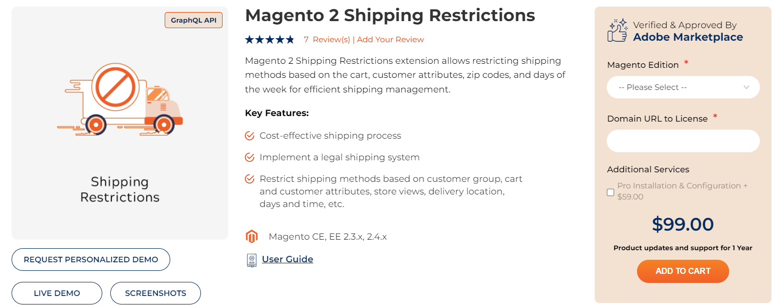 Magento 2 Shipping Restrictions Extension by Meetanshi