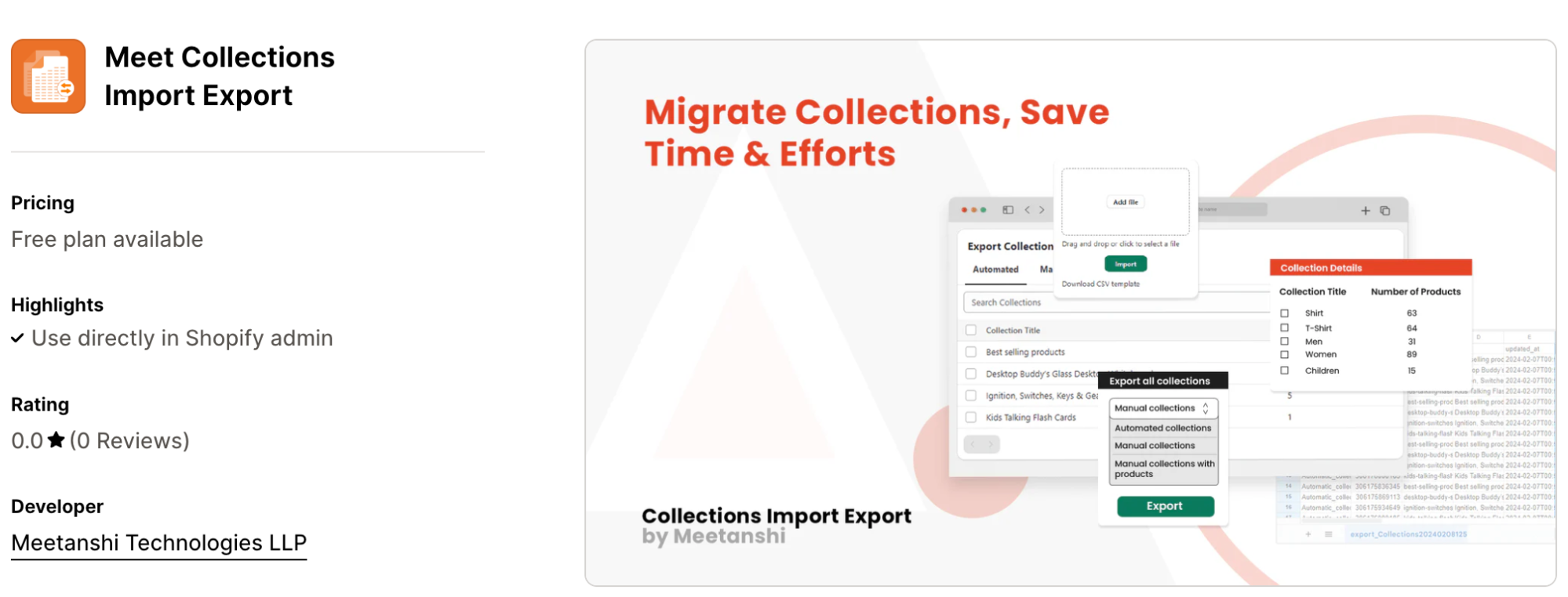 Meet Collections Import Export