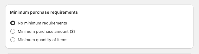 Minimum Purchase Requirement