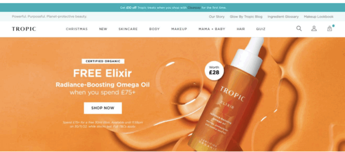 Tropic Skincare Shopify Store