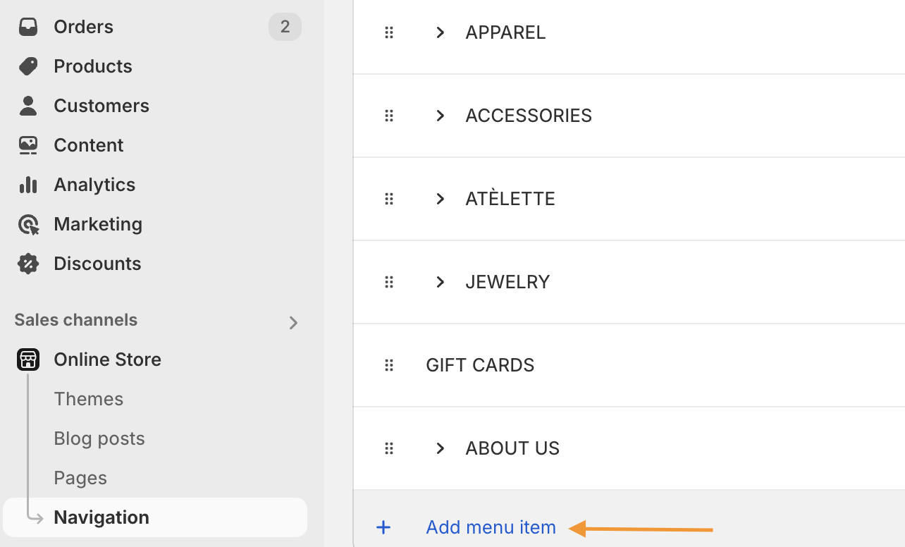 Adding Collections to Your Store Navigation
