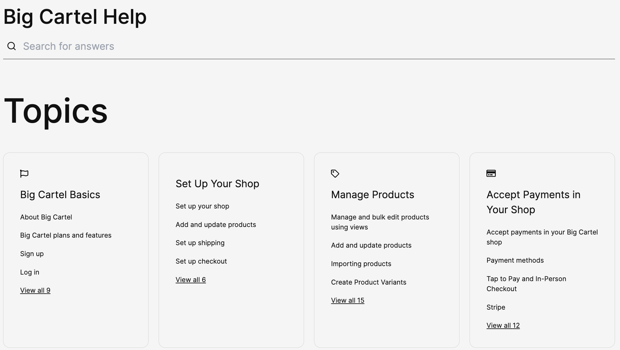 Big Cartel Shopify Customer Support