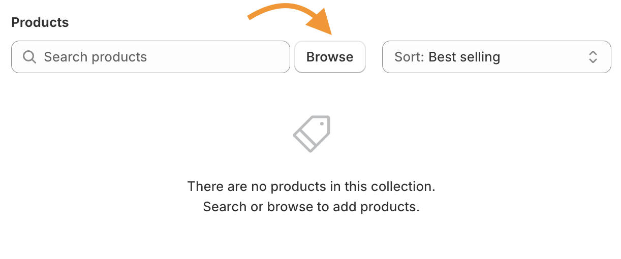Click Browse to Add Products to Collection