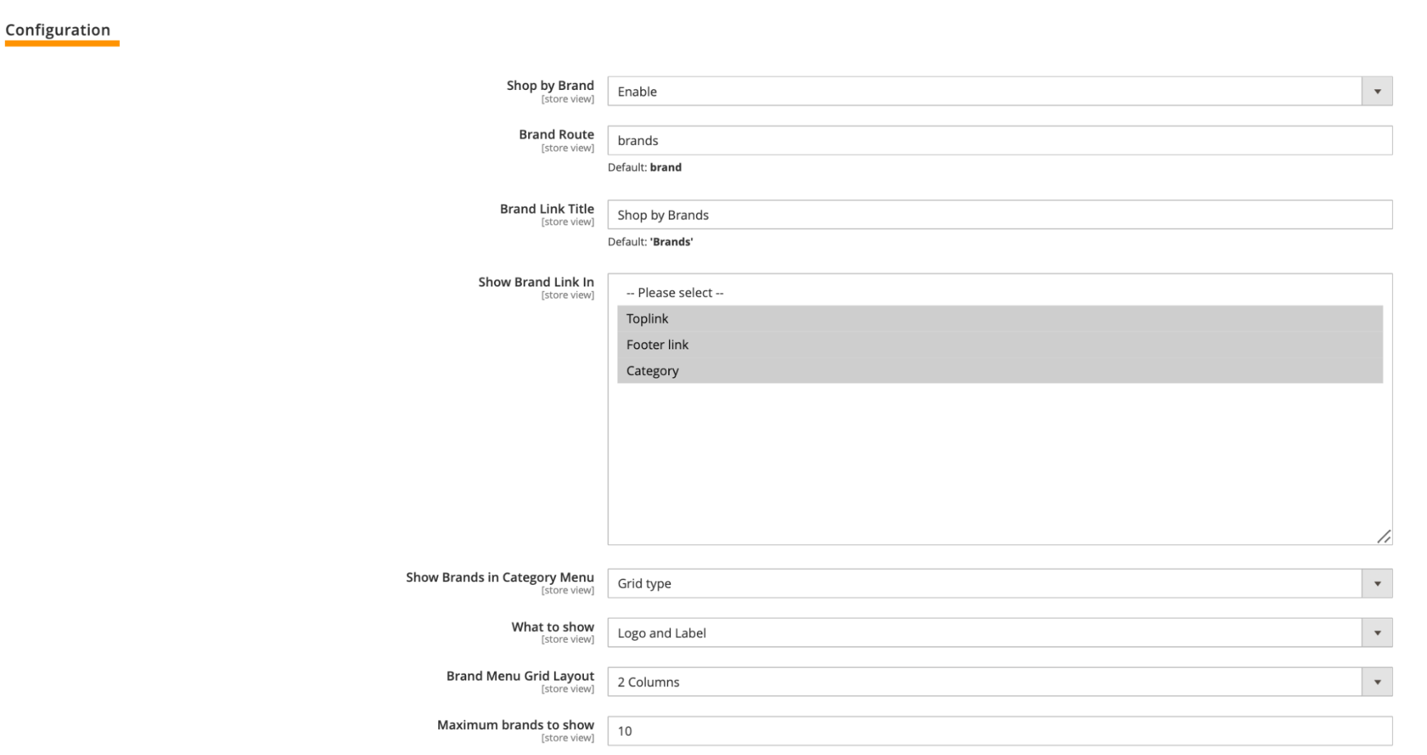 Configuration Settings
