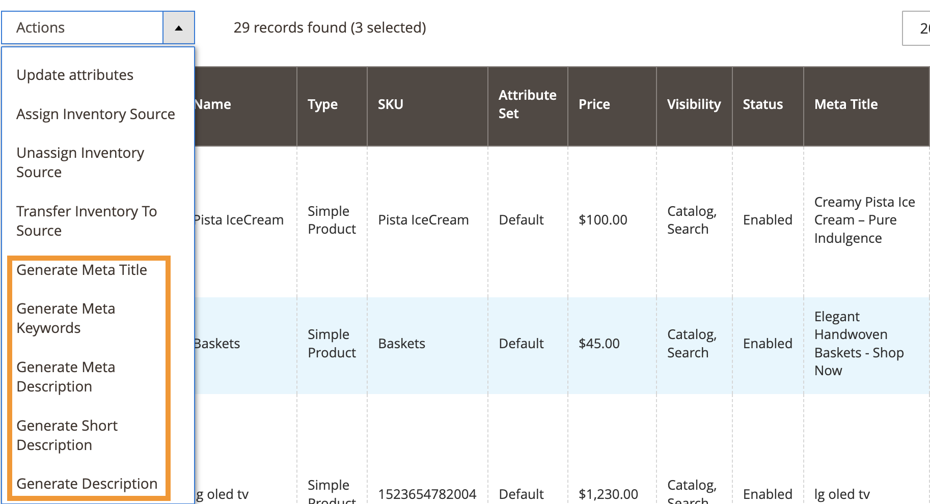 Feature of Magento 2 AI Content Generator
