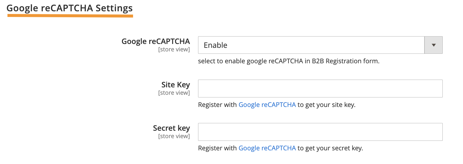 Google reCAPTCHA Settings