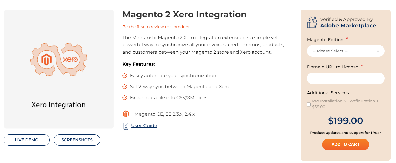 Magento 2 Xero Integration by Meetanshi