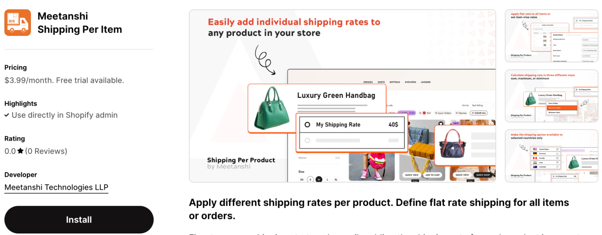 Meetanshi Shipping Per Unit Extension
