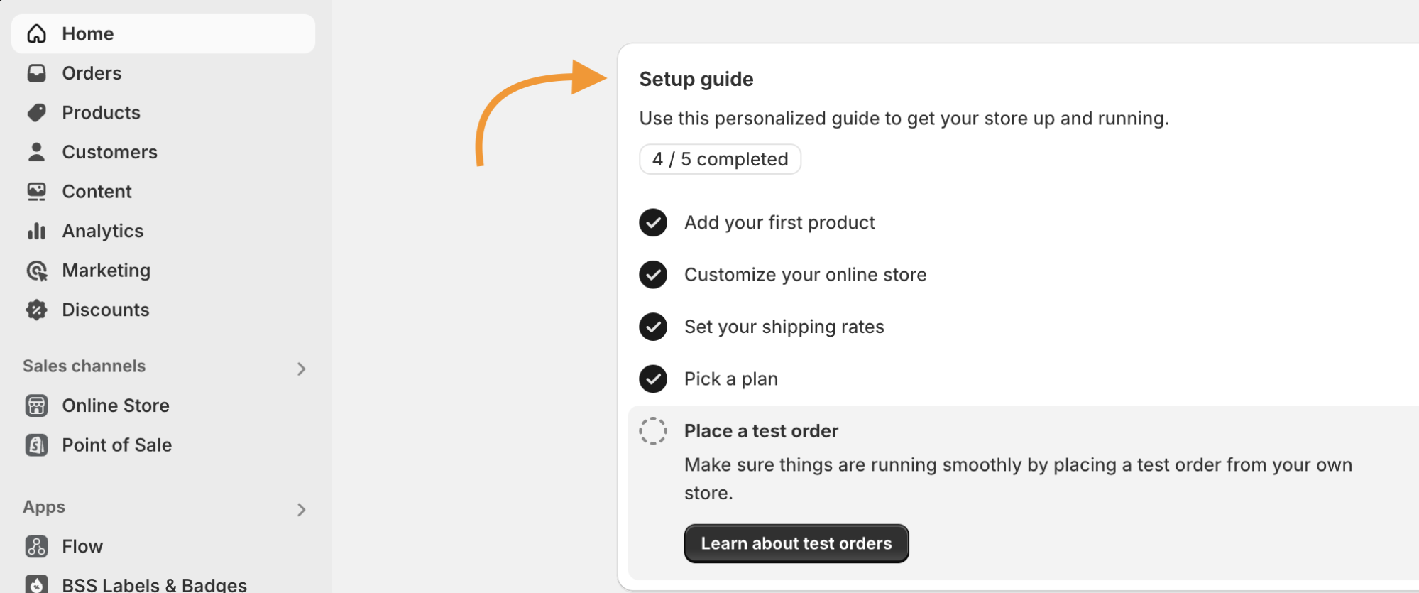 Personalized Set Up Guide by Shopify