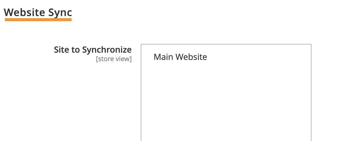 Select Website to Sync