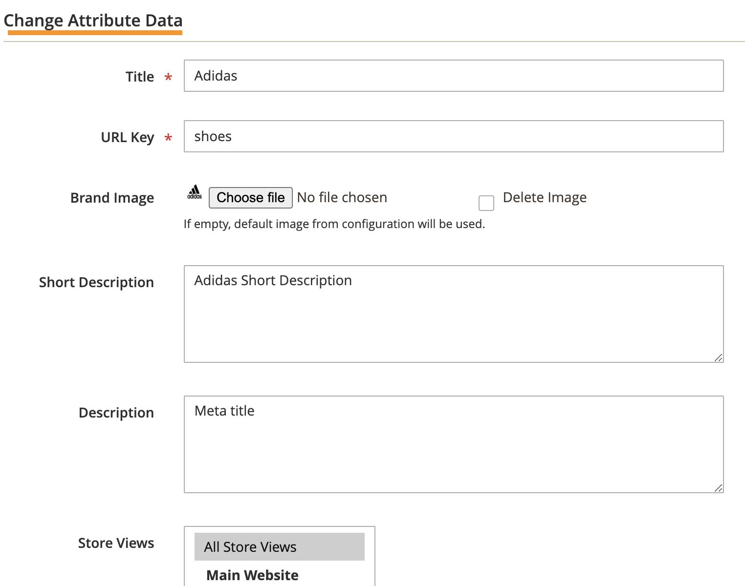 Change attribute data