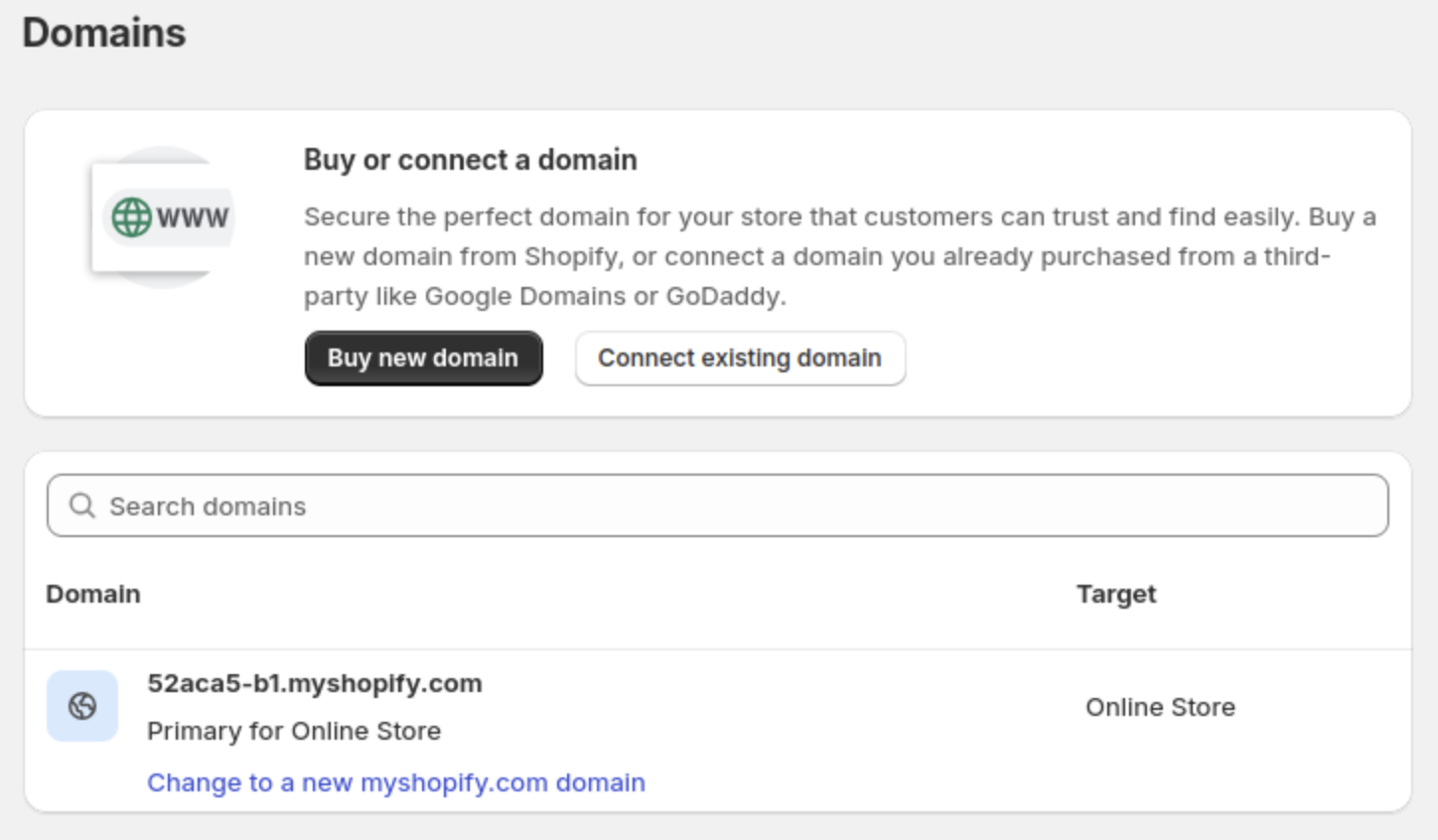 Buy or Connect the Domain