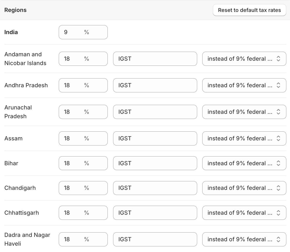Configure Shipping and Taxes as per region