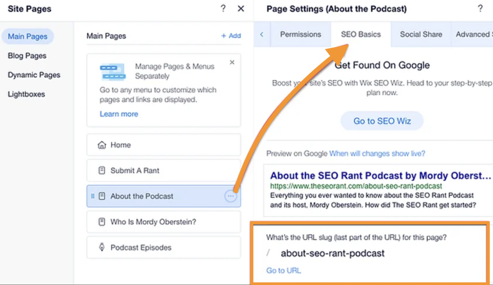 Custom URLs for Pages