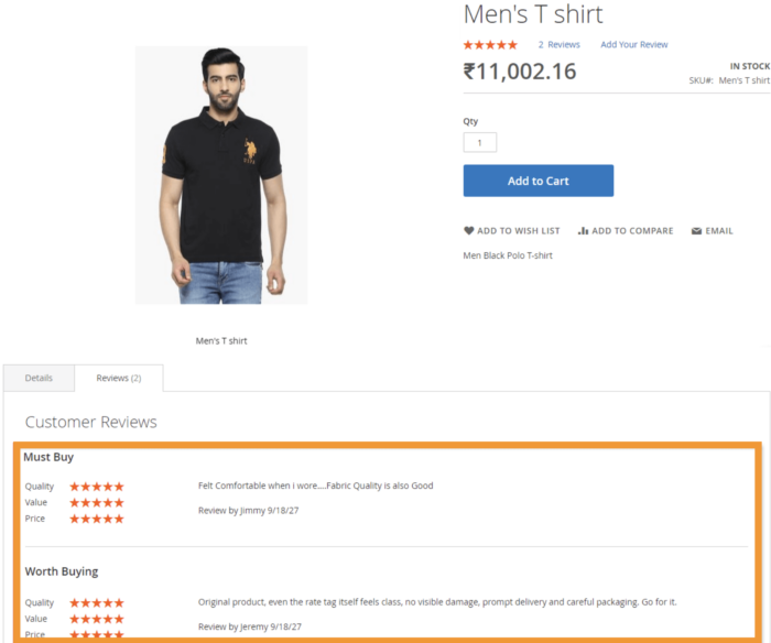 Show Reviews on the Product Page