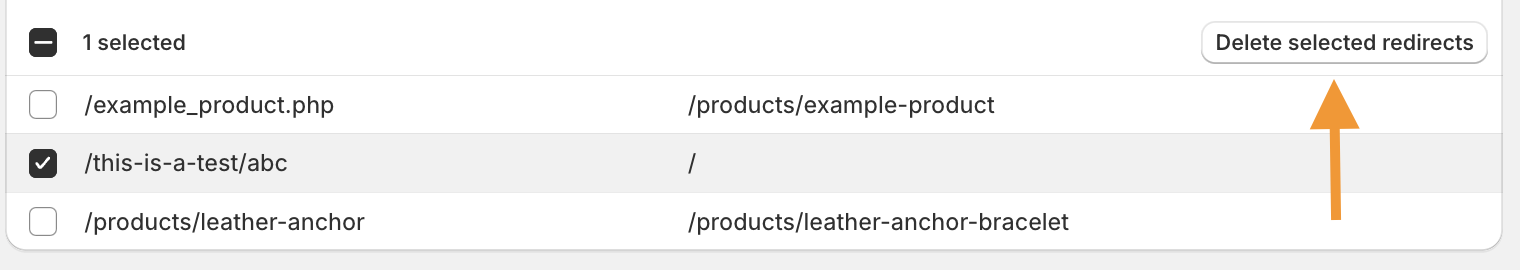 Delete Selected URLs