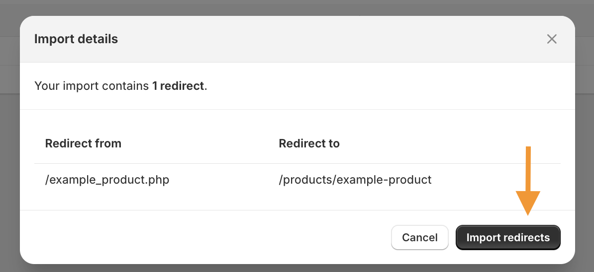 Import Redirects