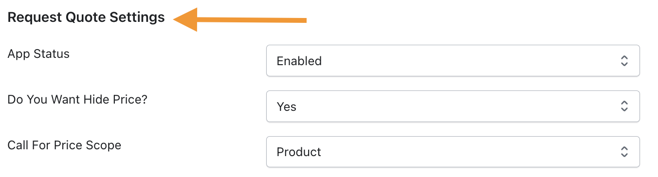 Request Quote Settings