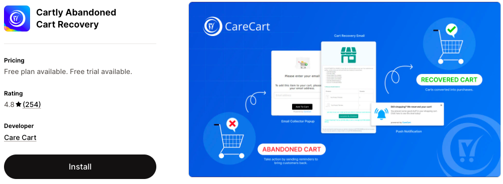 Cartly Abandoned Cart Recovery