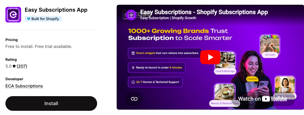 Easy Subscriptions