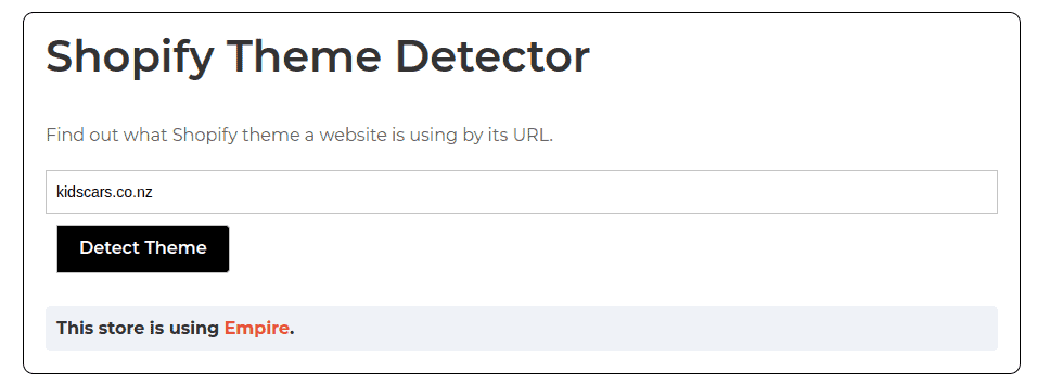 Free Shopify theme detector tool