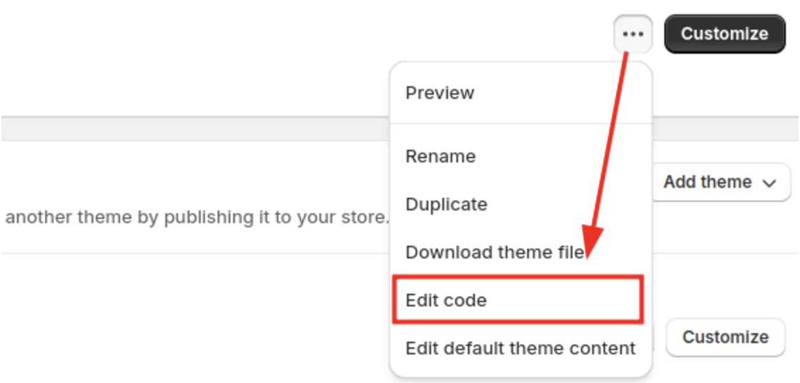 Click the 3 Dots and Edit Code