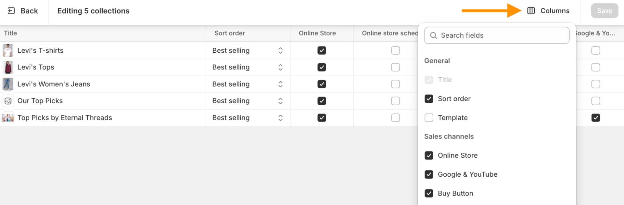 Edit Columns