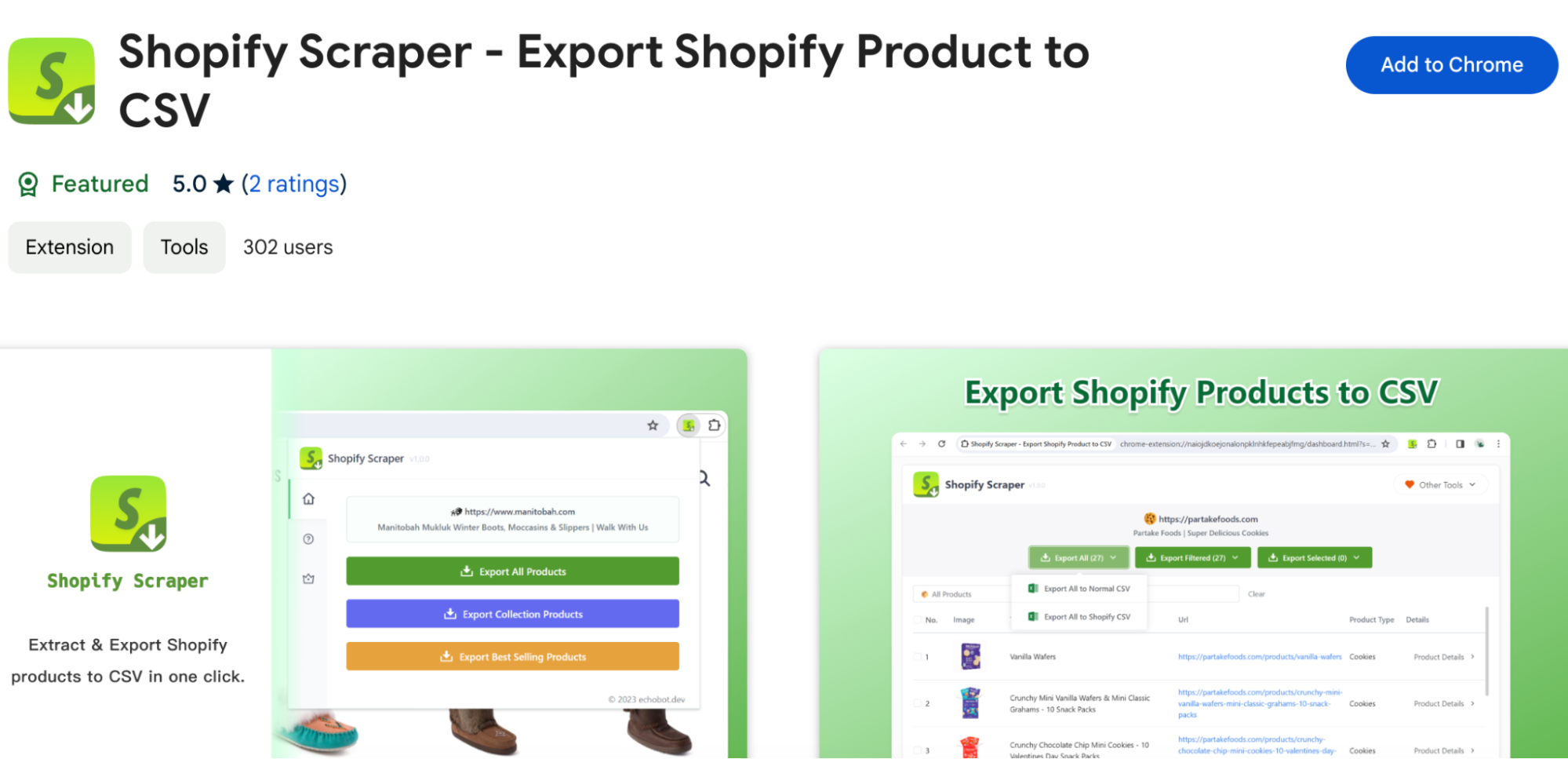 Shopify Scraper Export Shopify Product to CSV