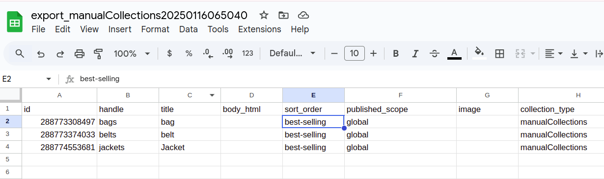 Edit the File in Spreadsheets