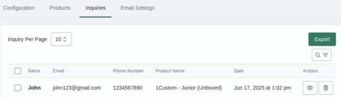 Pricing inquiries