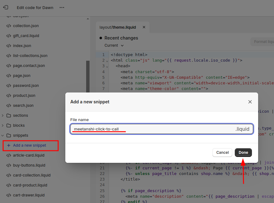 Create a Click to Call Snippet