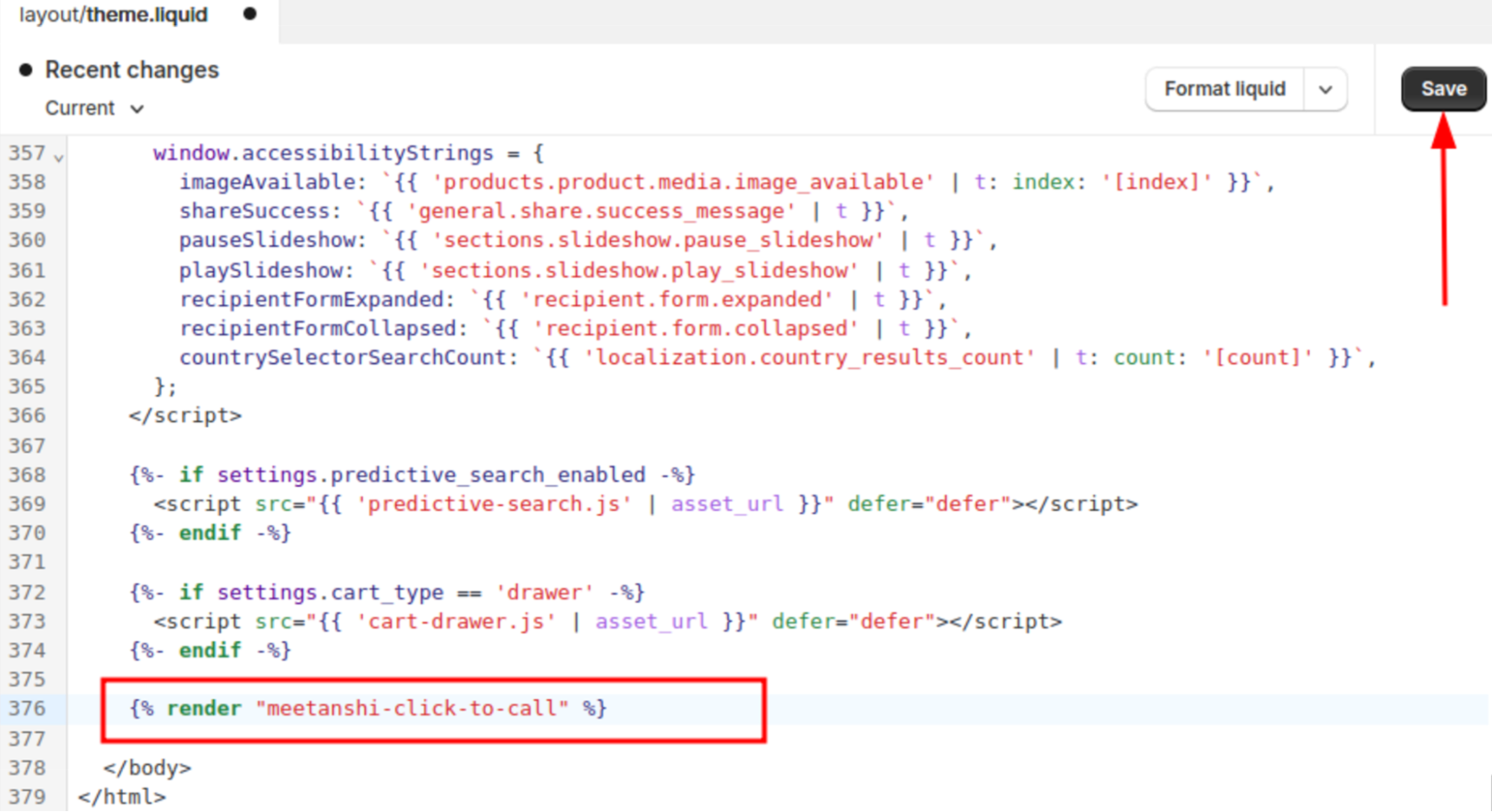 Render the Snippet File
