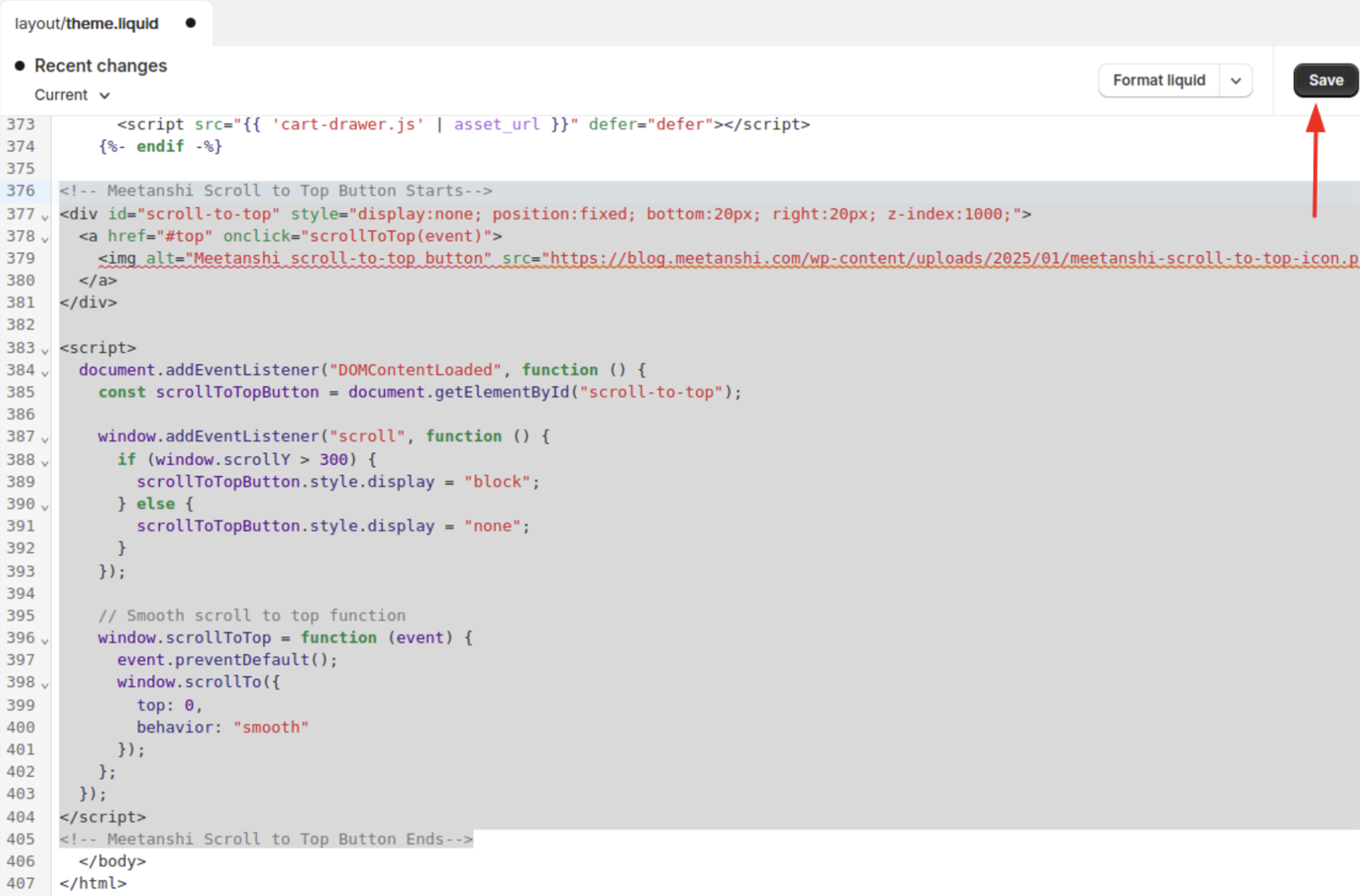 Add the Code