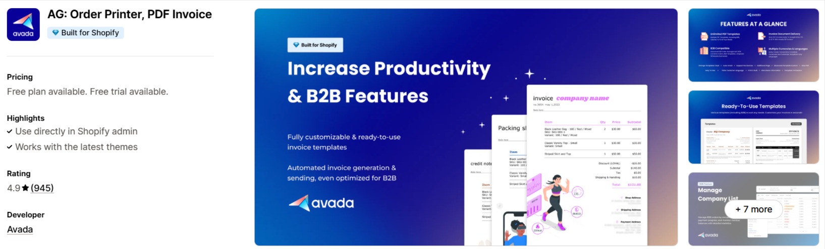 Ava PDF Invoice Order Printer