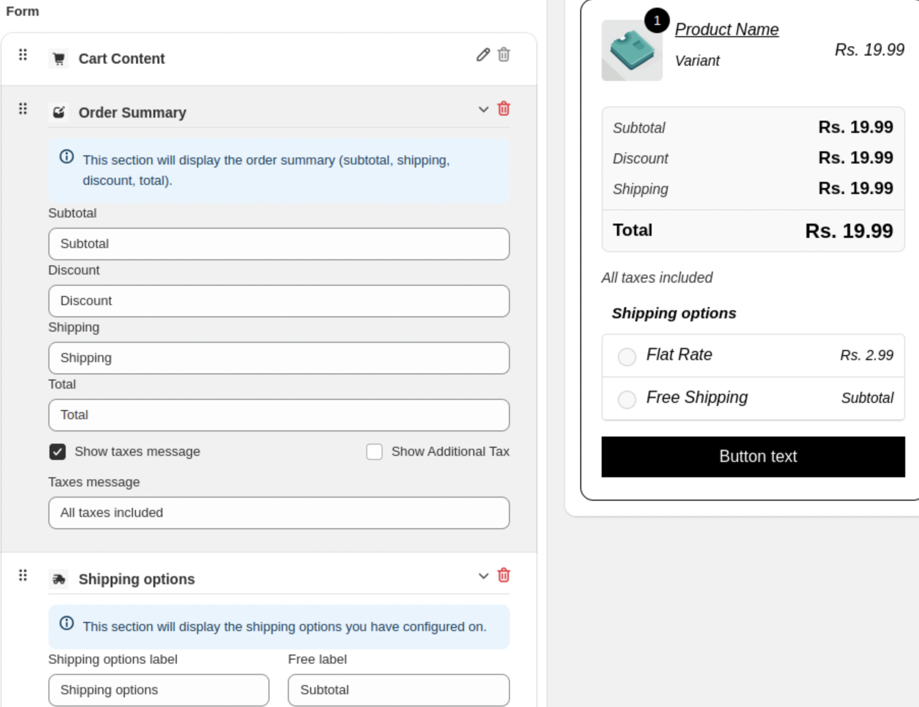 Customize the Style of your Order Form