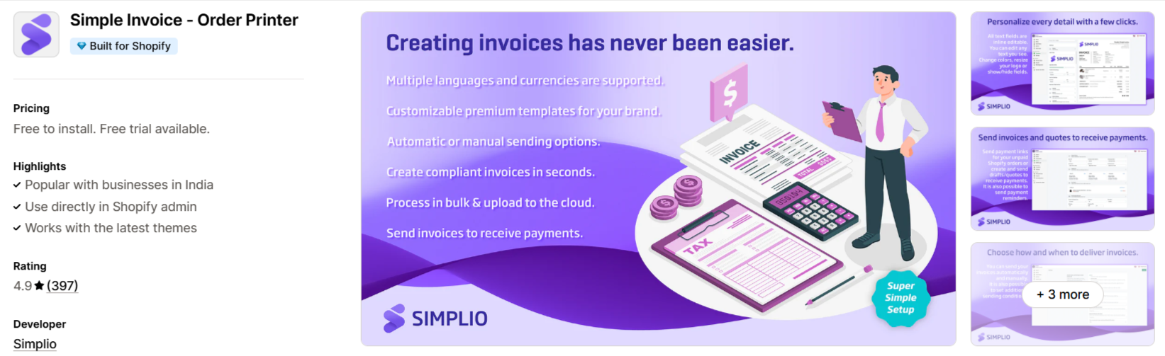 Simple Invoice – Order Printer