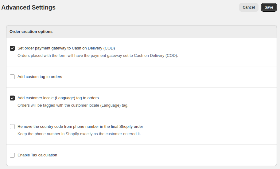Configure Advanced Settings