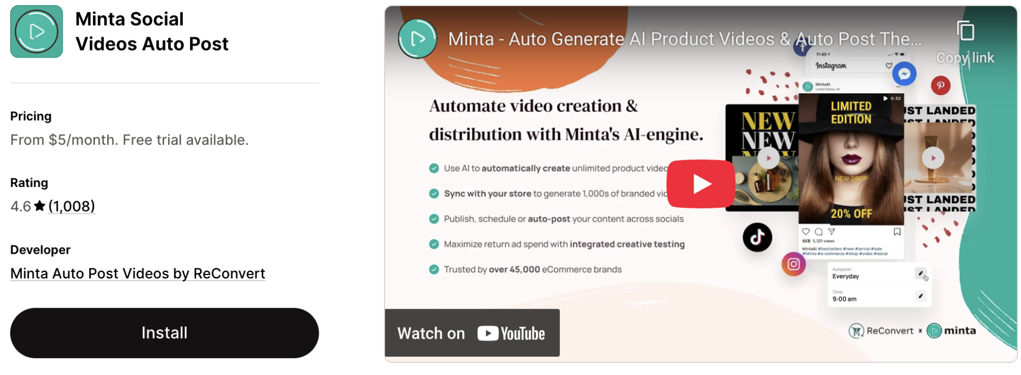Minta Social Media Video Auto Post