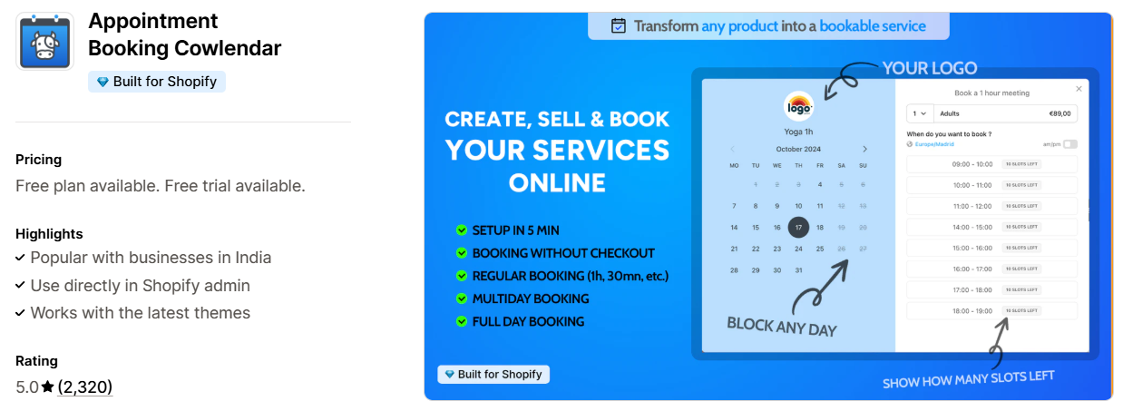Appointment Booking Cowlendar